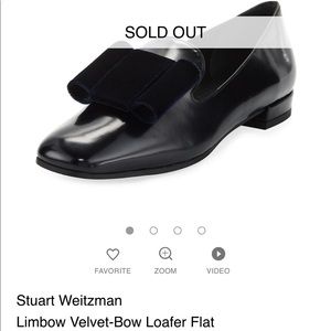 Stuart Weitzman velvet bow loafer flat